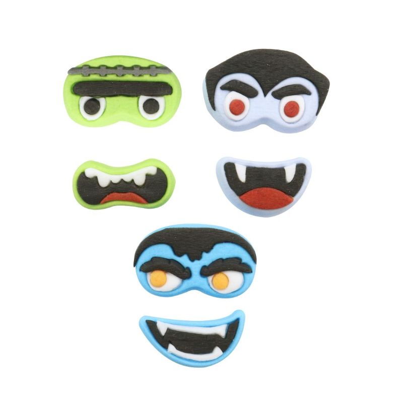 colorful monster face edible decorations 