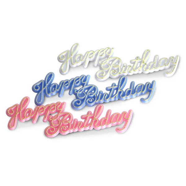 Happy Birthday script plaque - choose your colour - Kiwicakes Happy Birthday script plaque - choose your colour - Kiwicakes