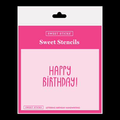 Lettering Happy Birthday handwriting Stencil by Sweet Sticks