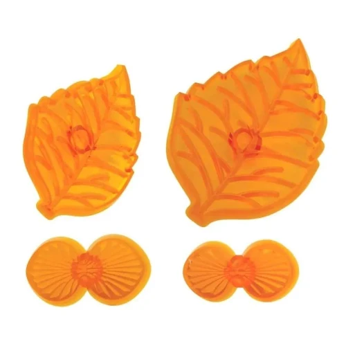 Plastic hydrangea flower petal and leaf cutters.