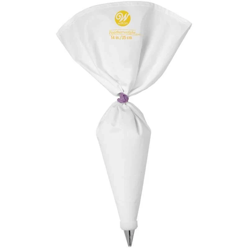 Icing Bag Tie by Wilton secures on a piping bag with nozzle