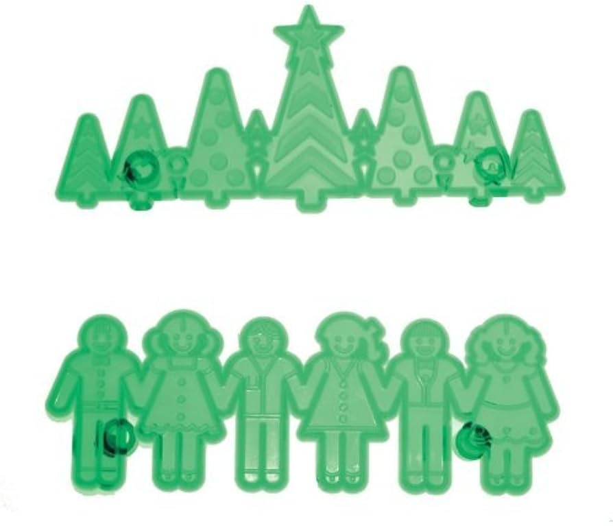 Christmas tree and kids or children border frieze cutter set by Jem