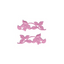 Two pink floral scroll embellishments or embroidery designs made of gumpaste shown on a plain white background.