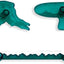Three translucent teal plastic cutters for gumpaste. To cut a tree trunk, toadstool and grass strip by Jem