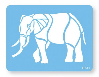 elephant stencil in blue by Jem
