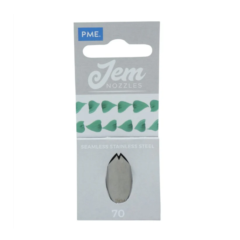 Jem nozzles packaging with a silver nozzle on a white background
