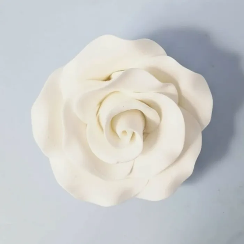 Large White single Rose icing flower
