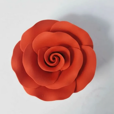 Large Red single Rose icing flower