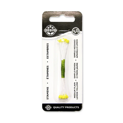 Packaged lemon yellow stamens with Jem brand logo on a white background