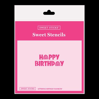 Lettering Happy Birthday Rainbow Stencil by Sweet Sticks