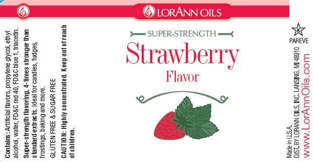 LorAnn Oils Strawberry flavour label with strawberry illustration