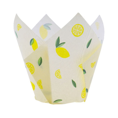 Lemons Muffin cups or cupcake papers - Cafe Style Tulip handkerchief shape