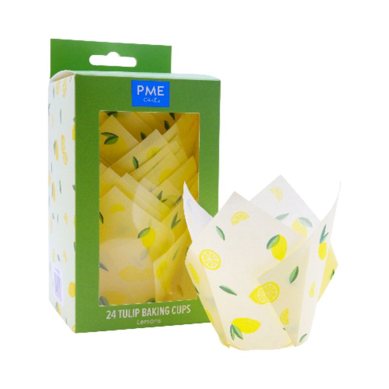 Lemons Muffin cups or cupcake papers - Cafe Style Tulip handkerchief shape
