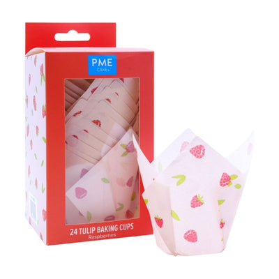 Raspberry Muffin cups or cupcake papers - Cafe Style Tulip handkerchief shape