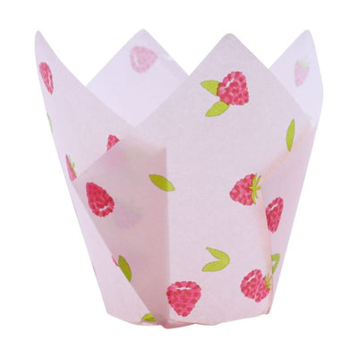 Raspberry Muffin cups or cupcake papers - Cafe Style Tulip handkerchief shape