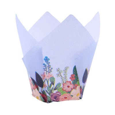Flower bouquet Muffin cups or cupcake papers - Cafe Style Tulip handkerchief shape