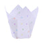 Rainbow Polka Dots Muffin cups or cupcake papers - Cafe Style Tulip handkerchief shape