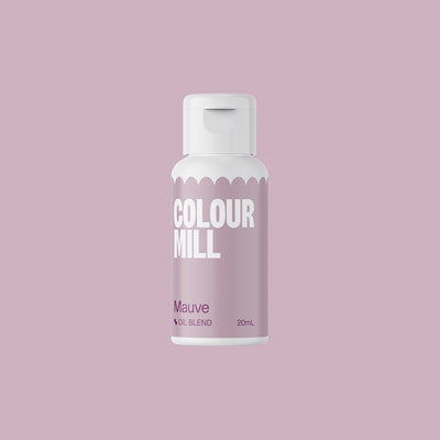 mauve colour mill oil based colouring bottle
