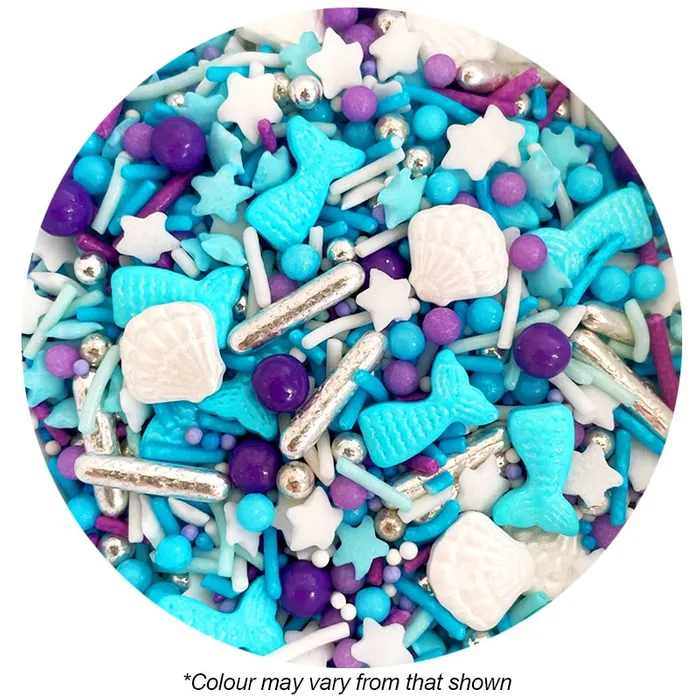 mermaid themed sprinkle medley with seashells