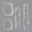 set 4 plastic cutters to cut owl bodies, beaks and feet by FMM