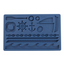 A blue rectangular silicone mold with nautical-themed cavities, including a ship's wheel, anchor, sailboat, rope, waves, and life preserver, on a plain white background.