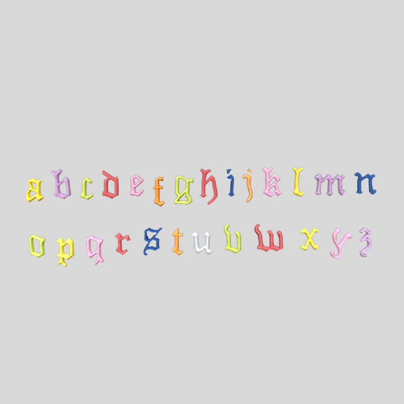Old english alphabet in fondant icing