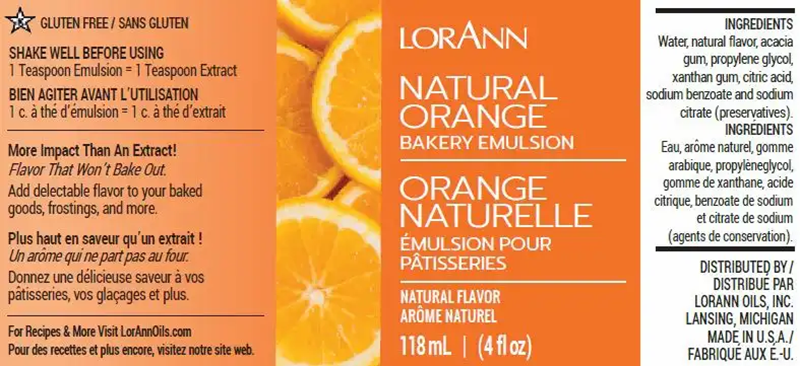Orange Natural Emulsion flavouring 4oz 118ml Lorann