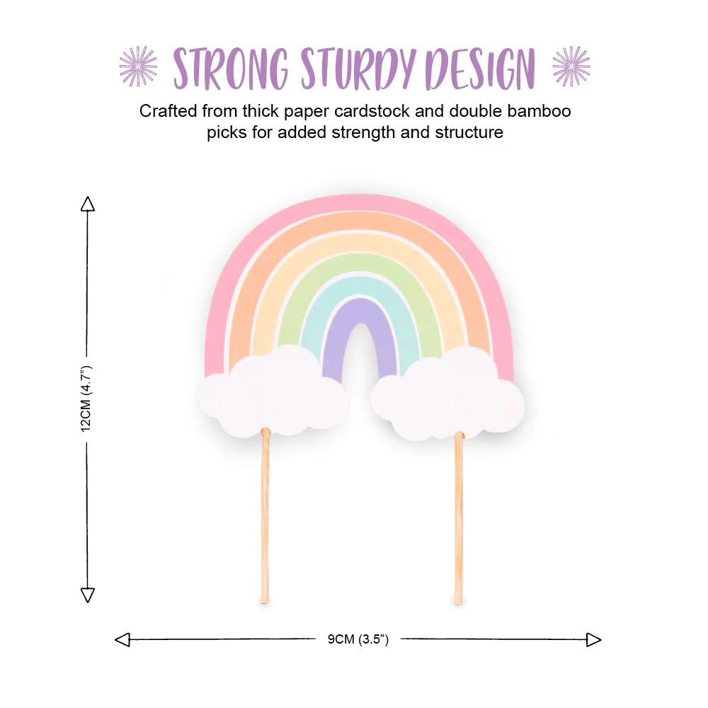 Pastel Rainbow & clouds cake topper