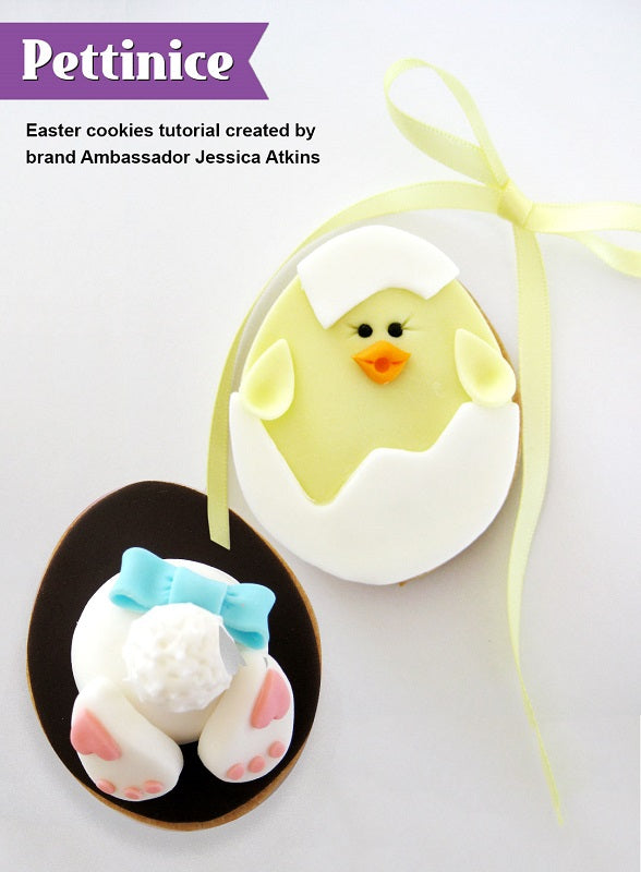 Cookies with white fondant icing for Easter