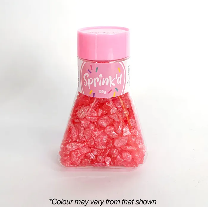 Geode Sugar rocks sprinkles Pink 100g
