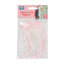 Packaged light pink ribbon bow toppers with PME label on a white background