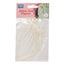 Packaged White ribbon bow toppers with PME label on a white background