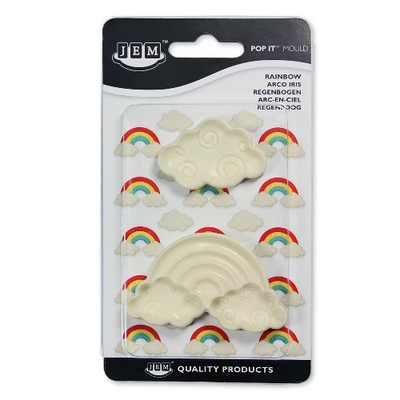 rainbow and cloud cutter and mould set  by Jem in retail blister packaging