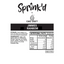 Sprink'd by Cake Craft Jimmies Rainbow label with nutritional facts and ingredients.