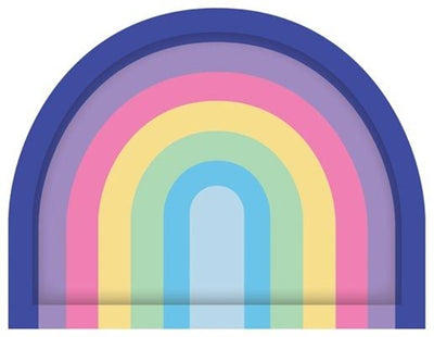 Rainbow party plates pack of 8