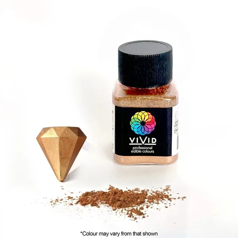 Vivid Rose Gold Shimmer 10g pot Edible Metallic lustre dust