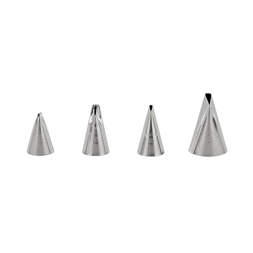 4 metal piping tips branded Wilton