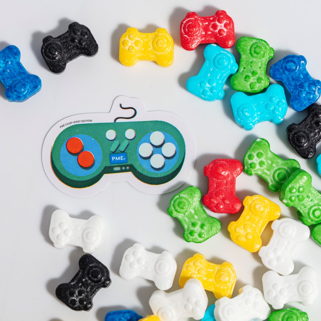 Colorful game controller-shaped candy sprinkles 