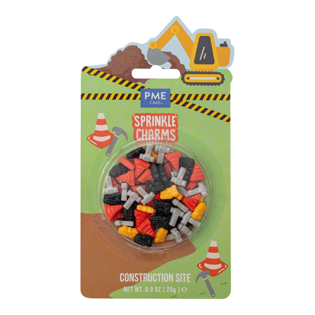 PME Sprinkle Charms Construction Site themed packaging with construction-themed design elements.