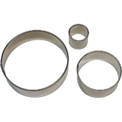Stainless steel set of 3 mini cutters Round CIrcles