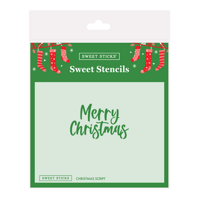 Merry Christmas Script Stencil by Sweet Sticks