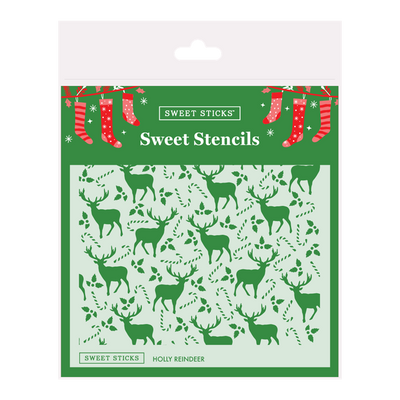 Christmas Holly Reindeer Stencil by Sweet Sticks