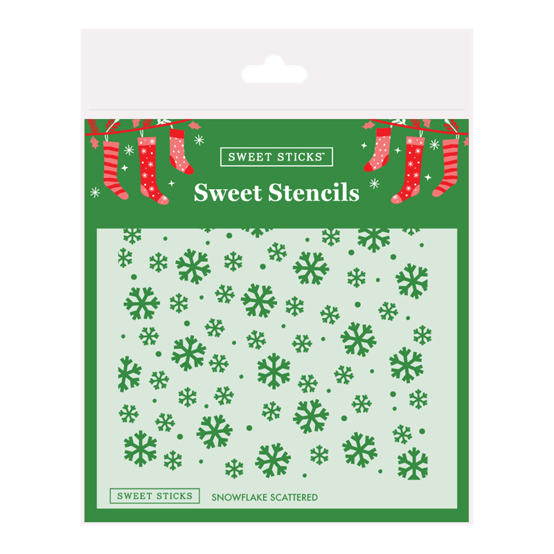 Christmas Snowflakes Scattered Stencil by Sweet Sticks