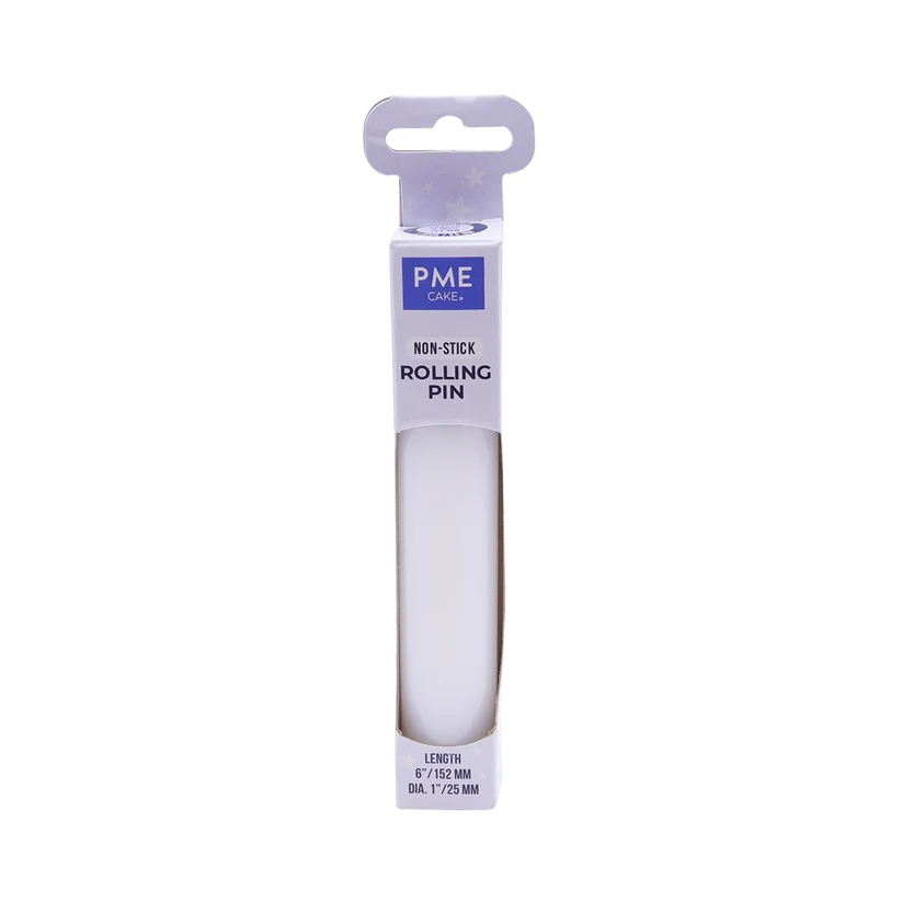 PME 15 cm Non-Stick Polyethylene Rolling Pin in retail packaging