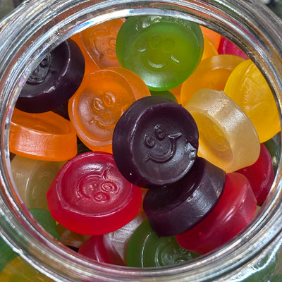 Mega Gums Smiley faces 200g gummy candy lollies by Mayceys NZ