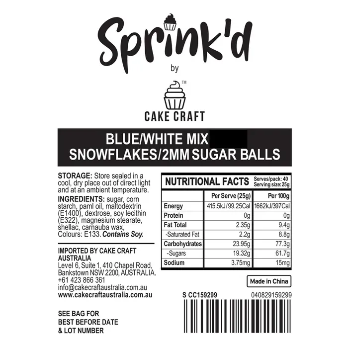 Sprinkle Medley Snowflakes with blue and white
