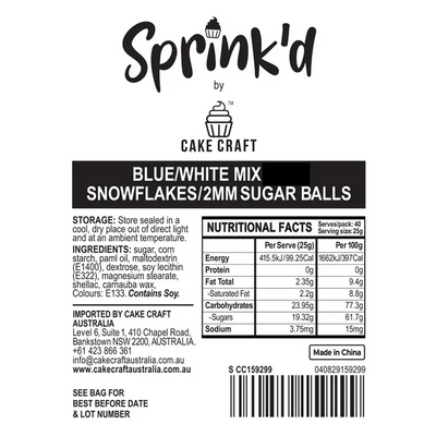 Sprinkle Medley Snowflakes with blue and white