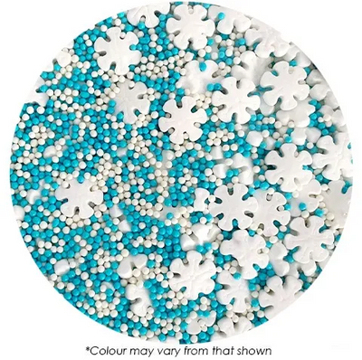 Sprinkle Medley Snowflakes with blue and white