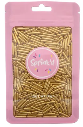 Gold rods bullets sprinkles Metallic mix 60g