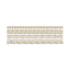 Four horizontal decorative trim or lace-like plastic fondant border cutters on a plain white background, each with a repeating ornamental pattern in warm cream or beige tones.